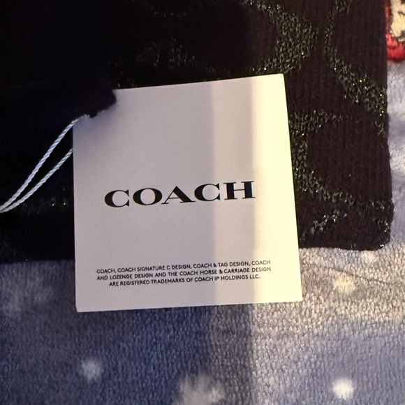 Coach Black and silver Hat and Gloves Set - Picture 2 of 4